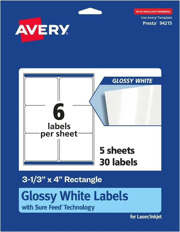 Avery Rectangle Labels with Sure Feed
