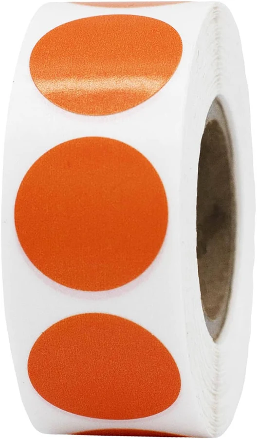 Color Coding Labels Hot Orange Round Circle Dots 3.2cm 500 Total Adhesive Stickers