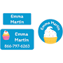 Name Bubbles Personalized Cupcakes Clothing Labels Pack