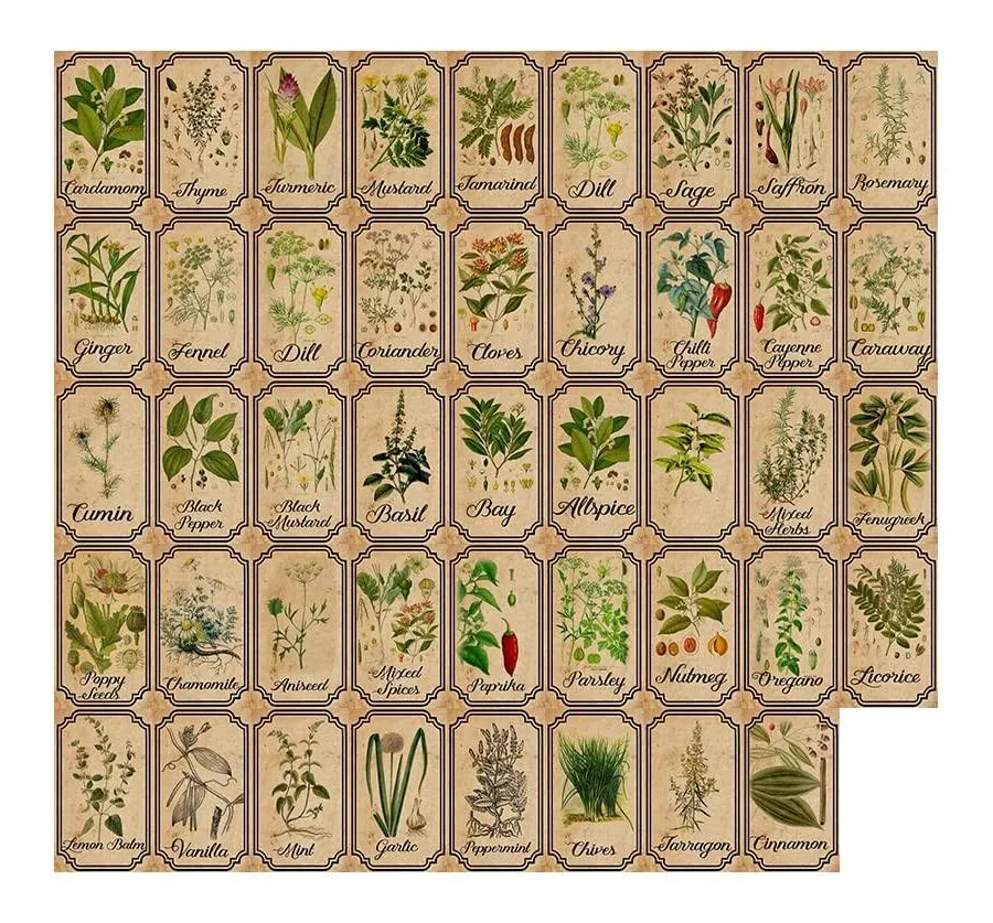 Kasutoo Herb and Spice Apothecary Labels