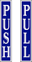 Push Pull Label | 4.65 Mil Double-Sided Adhesive Polyester Label | 1½ x 8" | SafetySign.com