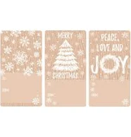 Christmas Gift Tag Stickers: Classic Woodgrain Rustic – 75 Labels