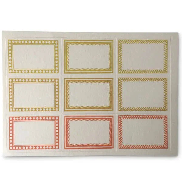 Patterned Orange & Yellow Labels