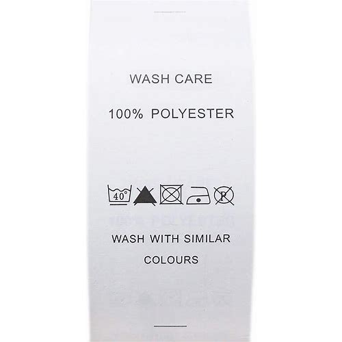 Wash Care Labels 100% Polyeste…