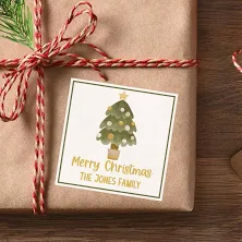 Personalized Christmas Gift Labels | Custom Name Christmas Stickers | Christmas Present Stickers | Christmas Tree Gift Tag Stickers