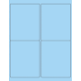4 x 5" Fluorescent Pastel Blue Rectangle Laser Labels