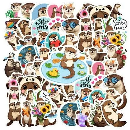 Adorable Otter Playful Animals PVC Stickers