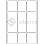 White glossy paper self-adhesive labels 63,5x72 mm, on A4 sheet, for laser printing