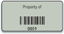 400 2"x1" Dark Gray 3-Mil Flexible Anodized Aluminum Foil Code 128 Inventory Tags