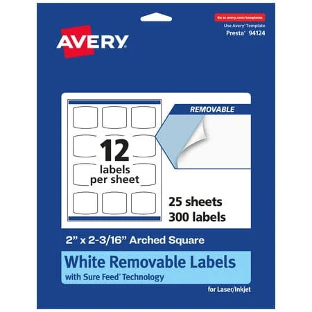 Avery Removable Arched Square Labels