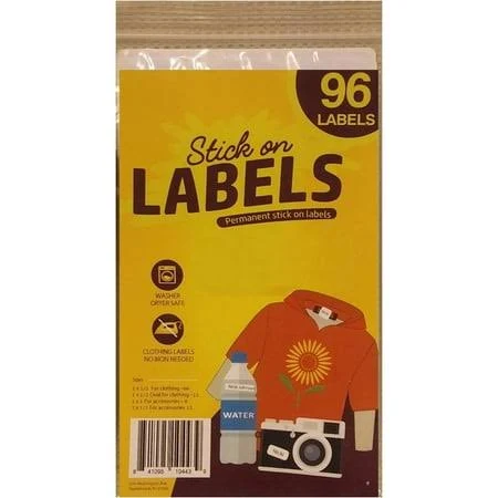 96 Washable Clothes Name Tags