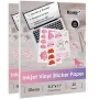 40 Sheets Printable Vinyl Sticker Paper for Inkjet Printers Glossy White Waterproof Label Decal Paper Self Adhesive, 8.5x11 inch