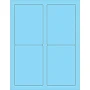 3 1/2 x 5" Fluorescent Pastel Blue Rectangle Laser Labels