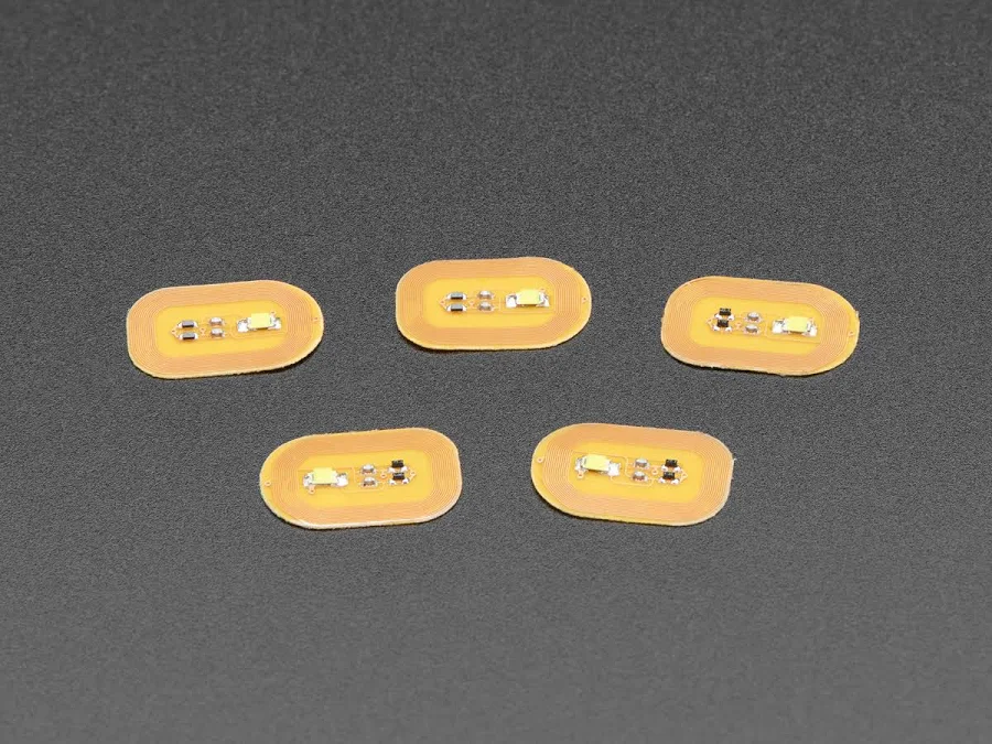 RFID/NFC Nail Stickers 5 Pack with White LEDs