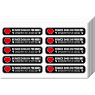 8 Sheets Small Slogan Self Adhesive Stickers Service Dogs On Premises Remarkable Stickers Waterproof Oblong Labels Decor Decals Removable Sign Decal