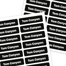 Mini Rectangle Name Labels | Solid - 33 Count