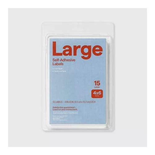 15Ct Large Peel And Stick Labels …