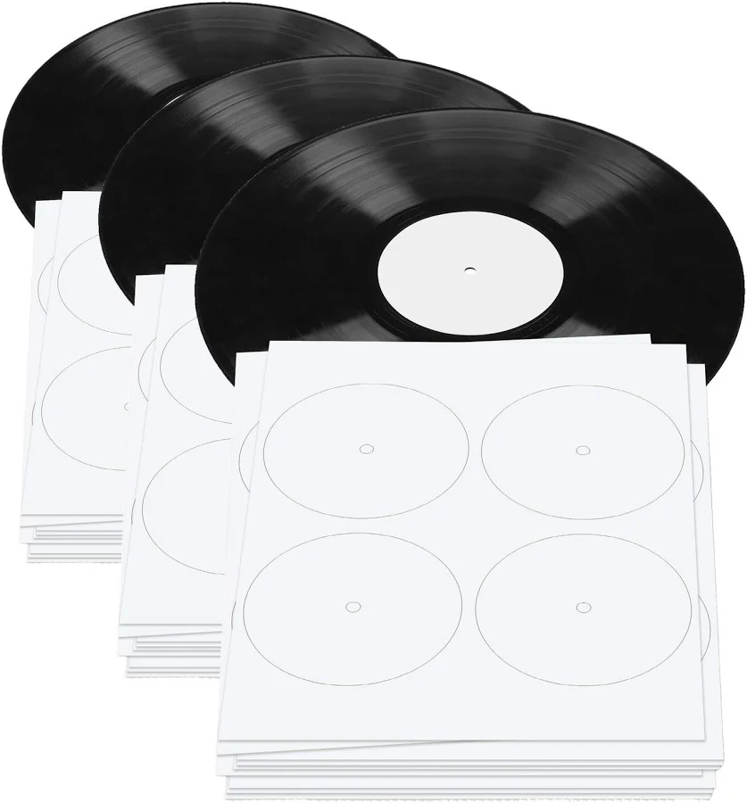 Skyygemm 80 Pcs Vinyl Record Label With Hole For 12 4 Inch (pack Of