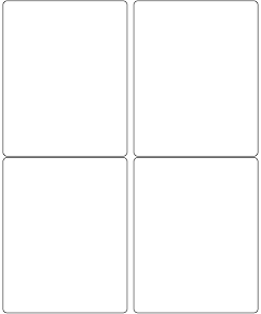 4 x 5 Rectangle White Photo Gloss Inkjet Label Sheet (Rounded Corners)
