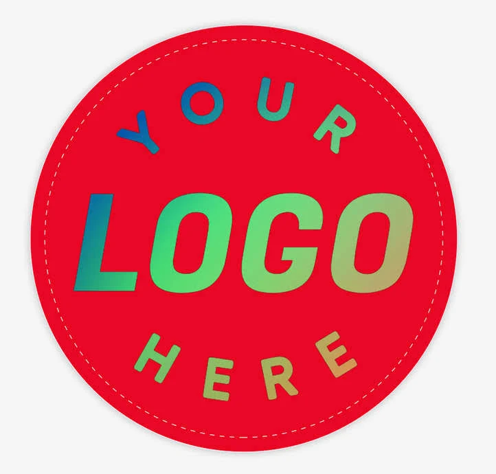 125ct. Custom Full Color 4 in. Vinyl Circle Sticker - Red- 1-Color Text or Art Design