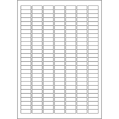 White paper self-adhesive labels 25,4x10 mm, on A4 sheet, for laser and inkjet printing