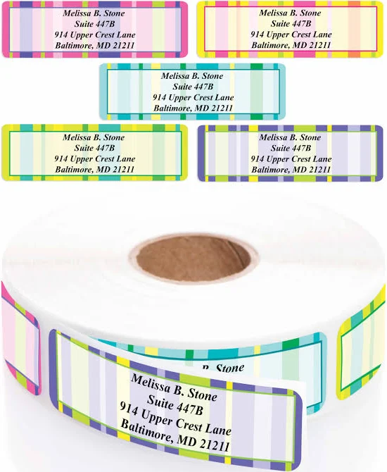 Striped Colors Custom Return Address Labels