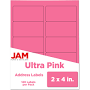 Jam Paper Ultra Pink Mailing Address Labels