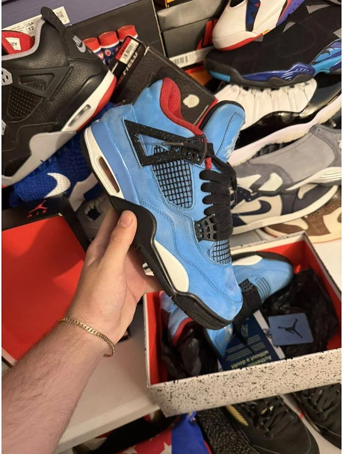 Travis Scott Shoes | Jordan Retro 4 Travis Size 8 | Color: Blue | Size: 8 | Presikicks's Closet