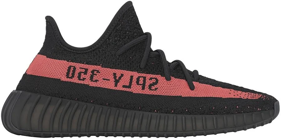 Adidas Yeezy Boost 350 V2 Lace Up Mens Black Sneakers Casual Shoes