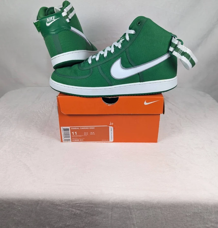Ds 2006 Nike Vandal Canvas High Green Shoes 315066-311 Mens 11