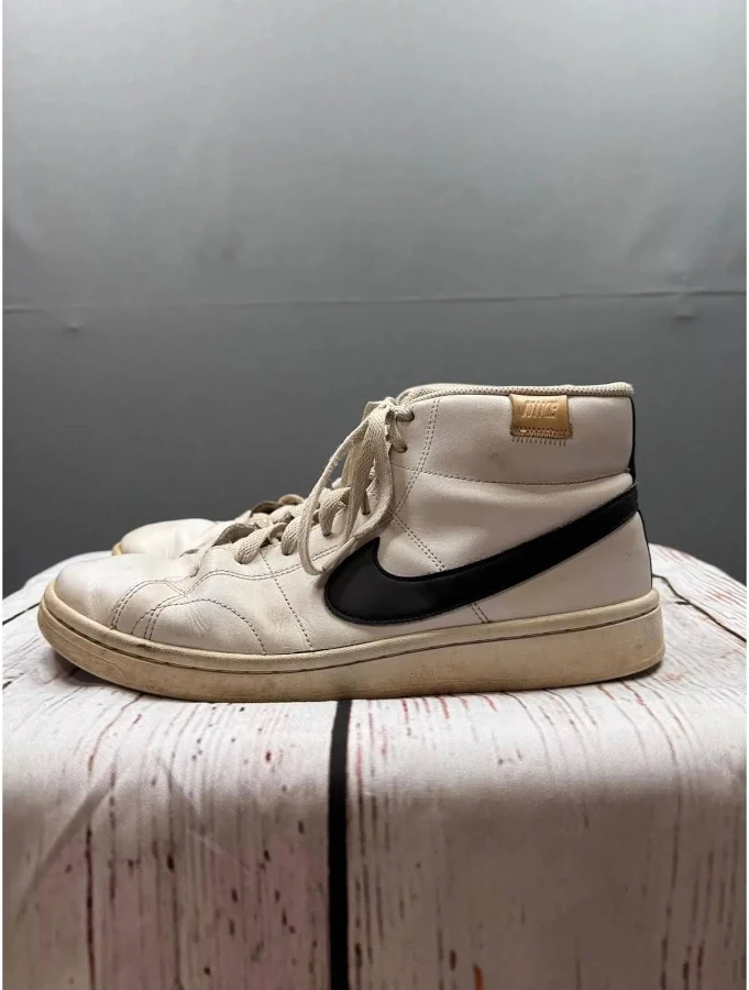 Nike Court Royale 2 Mid Mens White Black Leather Sneakers CQ9179-100 Size 9.51