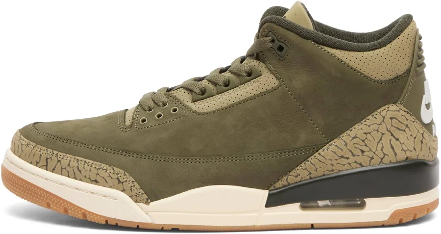 Air Jordan Men's 3 Retro OG Rt Sneaker in Olive/Sequoia/Olive, Size UK 8 | END Clothing