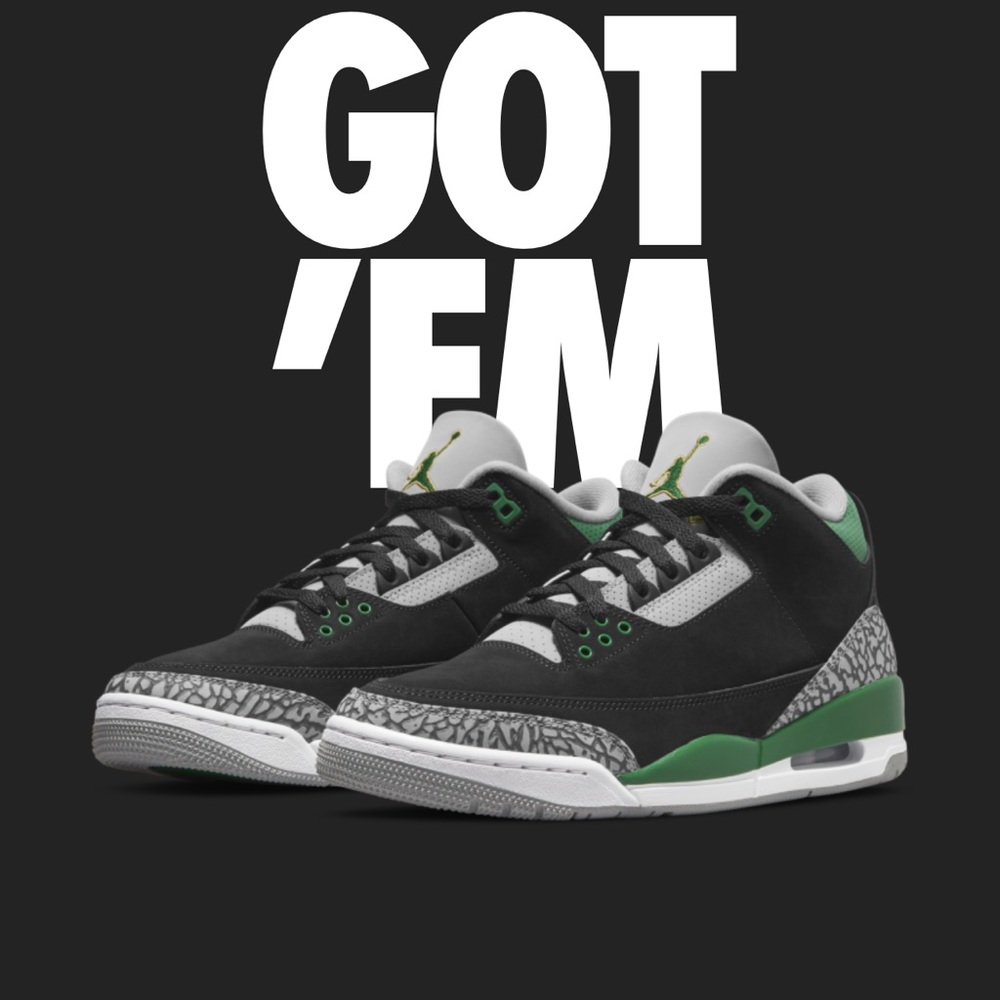 Brand New Jordan Retro 3's “Pine Green”