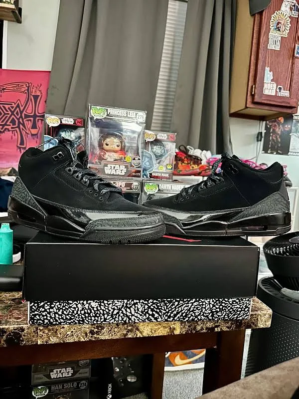 Air Jordan 3- Black Cat (2025) Size US10.5M 100% DS!