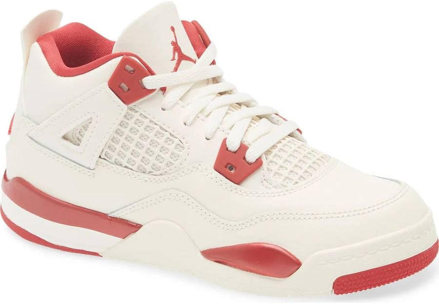 Kids' Jordan 4 Retro Sneaker in Pale Ivory/Sierra Red at Nordstrom, Size 12 M