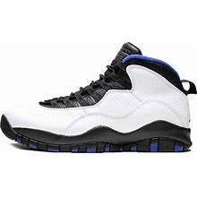 Jordan Men's White/Black-Royal Blue-Metallic Silver Air 10 Retro 'Orlando' 2018 310805-108
