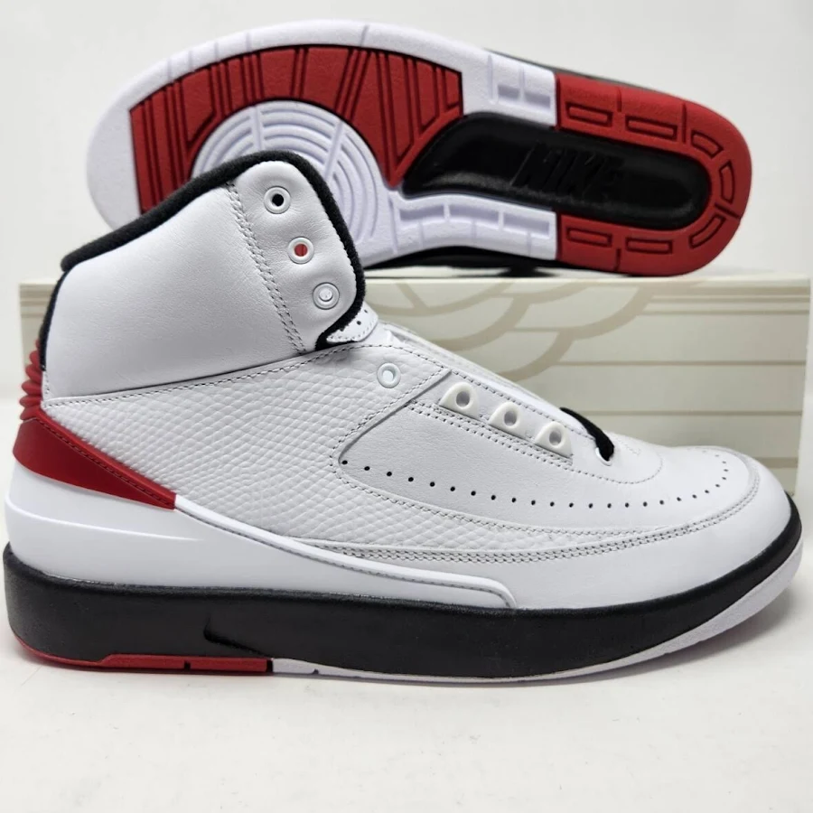 Nike Air Jordan 2 Retro Og Chicago 2022 White Black Red Dx2454-106 In