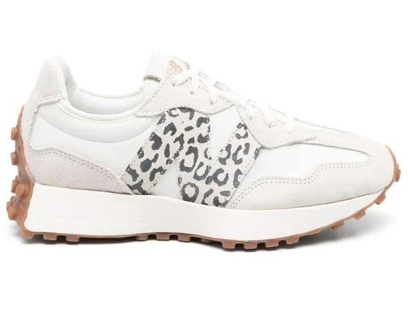New Balance Women's 327 Leopard-Print Lace-Up Sneakers - White - Low-top sneakers - 7.5