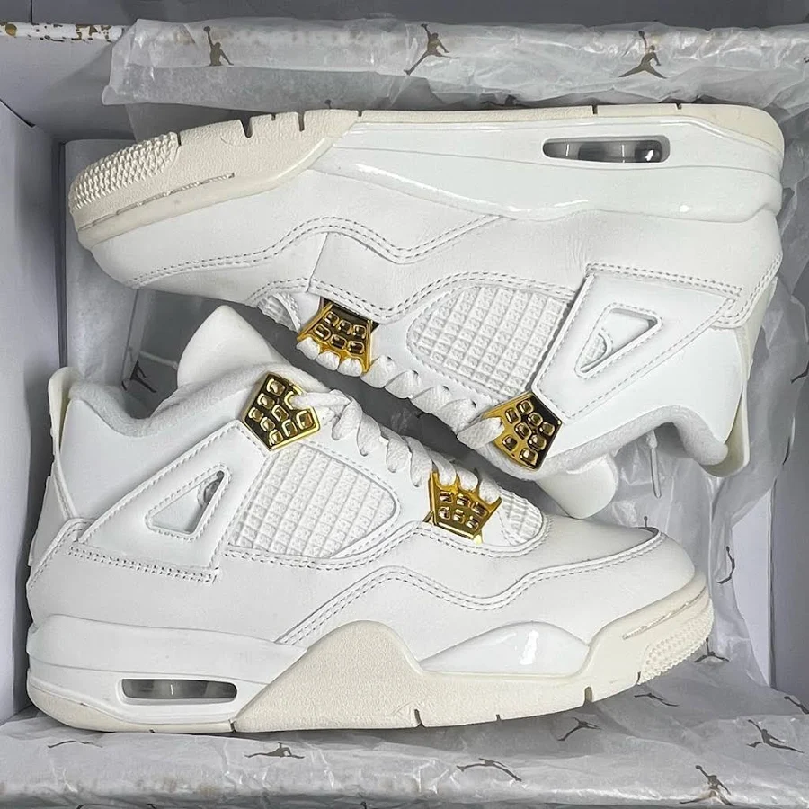 Jordan Shoes | Jordan 4 Retro Metallic Gold (W) | Color: Gold/White | Size: 6 | Banicks1023's Closet