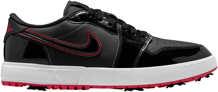 Nike Men's Air Jordan 1 Low Golf Shoes 9214504- Black/Varsity Red/White 7.5 Medium