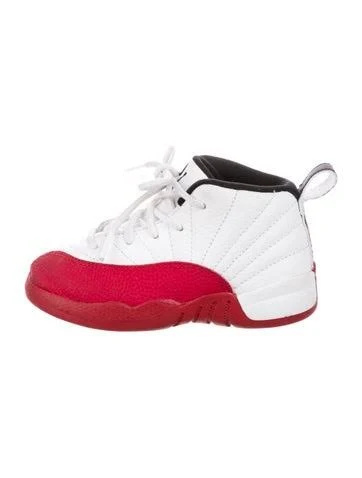 Jordan 12 Retro TD 'Cherry' in White, Boys' 8