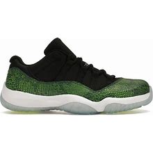 Jordan Men's Black/Nightshade/White 11 Retro Low Green Snakeskin Sneakers In