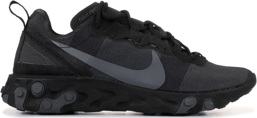 Nike React Element 55 'Triple Black' | Men's Size 3.5