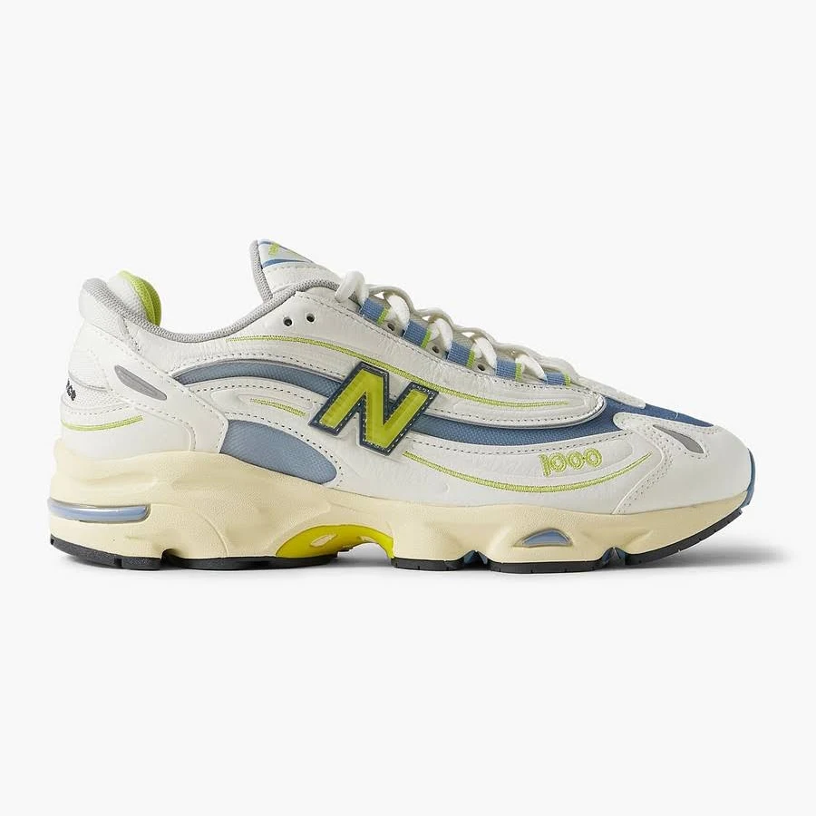 New Balance M1000 embroidered leather and mesh sneakers - Men - White Sneakers - US 12