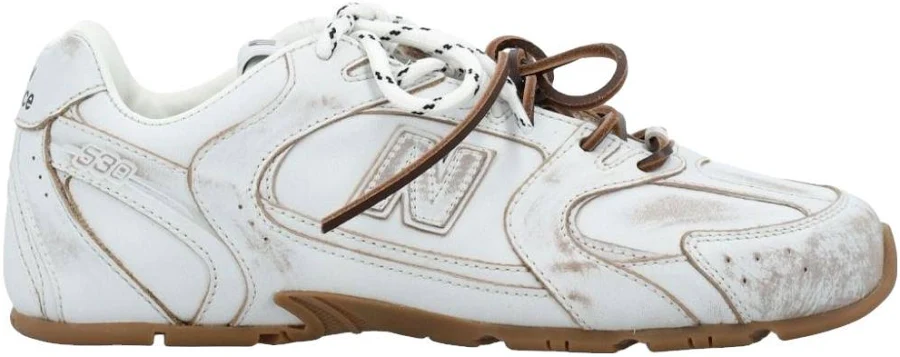 New Balance x Miu Miu Women's Distressed Leather Sneakers