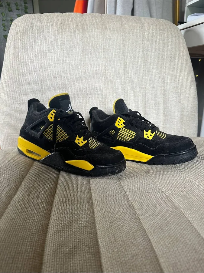 Jordan Shoes | Black And Yellow Jordan 4s | Color: Black/Yellow | Size: 7 | Pm-25245740's Closet