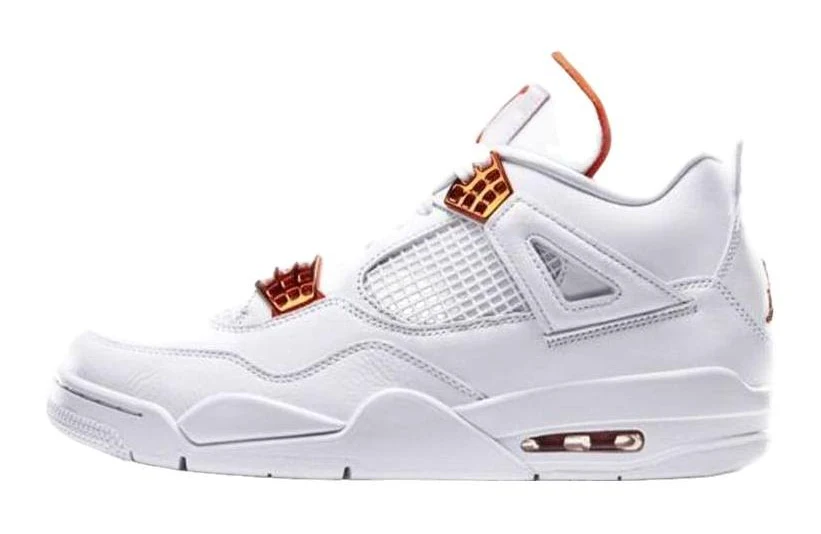 Jordan Air 4 Retro - White/total Orange/metallic Silver