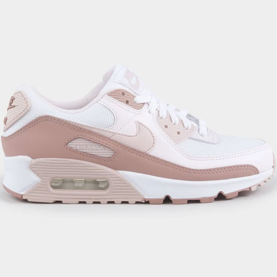 Nike Air Max 90 Womens Shoes - White / Pink - Size: 7.5