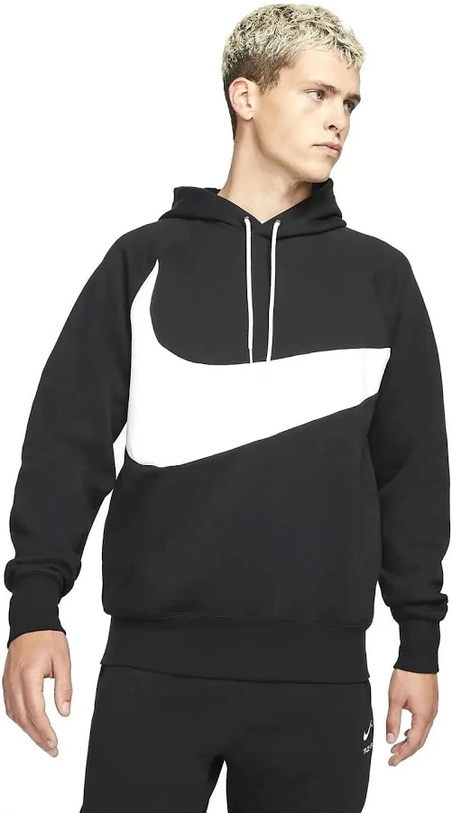 Men's Nike Black/White Sportswear Swoosh Tech Fleece Pullover Hoodie