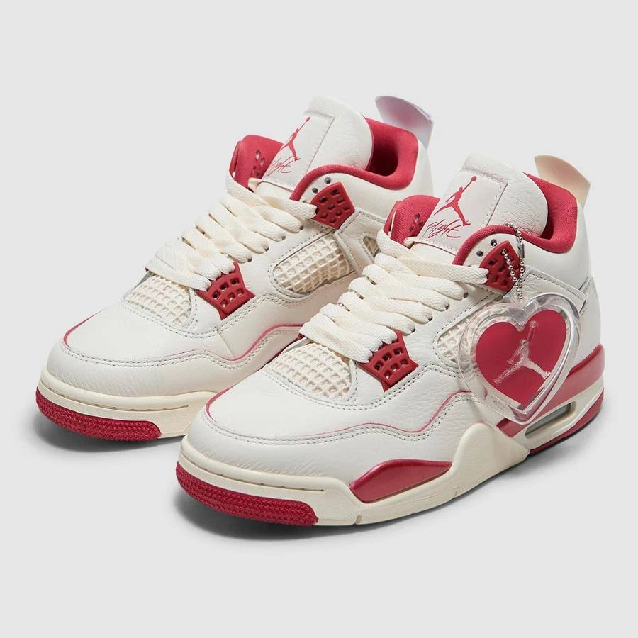 Jordan Air Jordan 4 Retro 'Valentines Day' Sneaker (Pale Ivory/Sierra Red-Tough Red - 3)